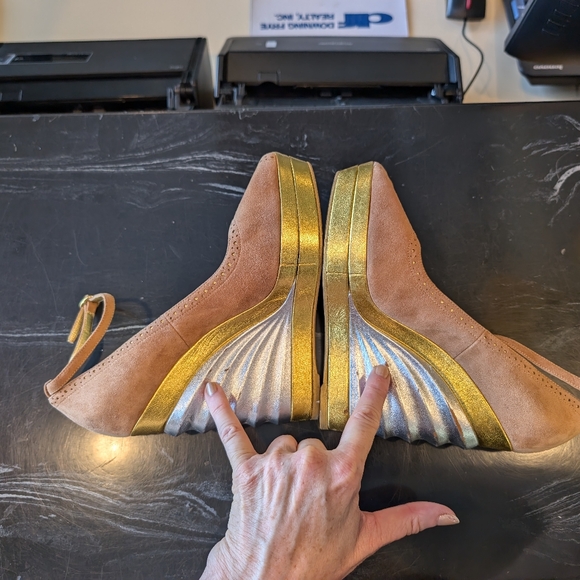 YSL Suede and metallic wedges size 37 - Picture 8 of 12